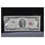 1953 TWO DOLLAR RED SEAL VF