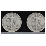 TWO WALKING HALF DOLLARS
