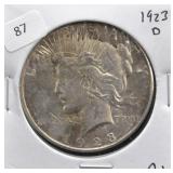1923 D PEACE DOLLAR AU