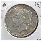 1922 S PEACE DOLLAR XF