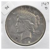 1927 D PEACE DOLLAR VF