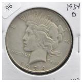 1934 D PEACE DOLLAR VF