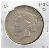 1926 D PEACE DOLLAR AU