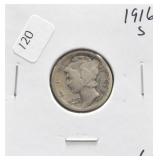 1916 S MERCURY DIME G