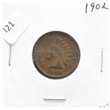 1902 INDIAN HEAD CENT VF