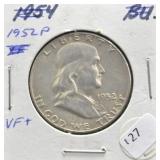 1952 FRANKLIN HALF DOLLAR XF