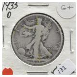 1935 D WALKING HALF DOLLAR VG