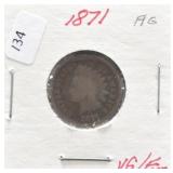 1871 INDIAN HEAD CENT G RARE DATE