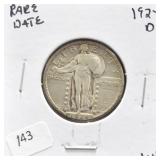 1924 D STANDING QUARTER VF RARE DATE