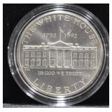 GEM WHITE HOUSE SILVER DOLLAR W BOX PAPERS