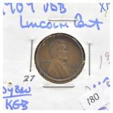 1909 VDB LINCOLN CENT VF