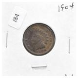 1904 INDIAN HEAD CENT AU