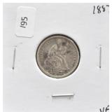 1887 SEATED DIME VF