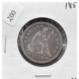 1854 SEATED QUARTER VF