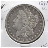 1891 CC MORGAN DOLLAR VF