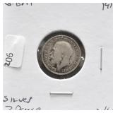 1916 3 PENCE VG