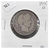 1915 D BARBER QUARTER G
