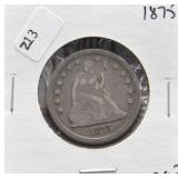 1875 SEATED QUARTER XF