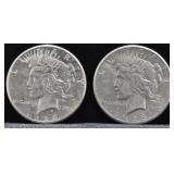TWO PEACE DOLLARS