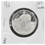 1/4 OZ .999 SILVER ROUND