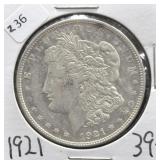 1921 D MORGAN DOLLAR XF