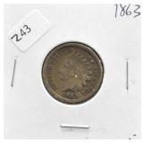 1863 INDIAN HEAD CENT VF