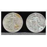 TWO WALKING HALF DOLLARS