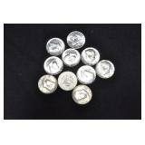 10 40 % SILVER HALF DOLLARS