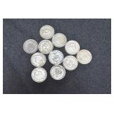 10 PQ INDIAN HEAD CENTS VG TO XF