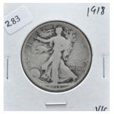 1918 WALKING HALF DOLLAR VG