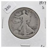 1917 S WALKING HALF DOLLAR G