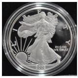 2002 PROOF SILVER EAGLE W BOX PAPERS
