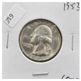 1953 WASHINGTON QUARTER GEM BU