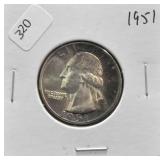 1951 WASHINGTON QUARTER GEM