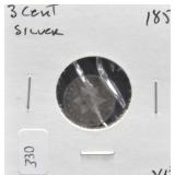 1851 SILVER 3 CENT VF