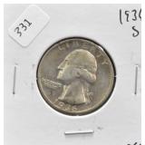 1936 S WASHINGTON QUARTER XF