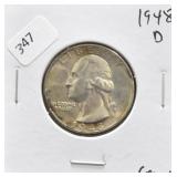 1948 D WASHINGTON QUARTER GEM