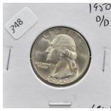 1950 D/D WASHINGTON QUARTER GEM +