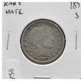1893 S BARBER QUARTER VF RARE DATE