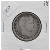 1892 BARBER QUARTER VF