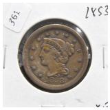 1853 LARGE CENT XF