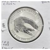 2014 AUSTRALIA CROCC 1 OZ .999 SILVER GEM