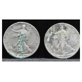 TWO WALKING HALF DOLLARS