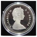 1986 PROOF CANADA SILVER DOLLAR W BOX
