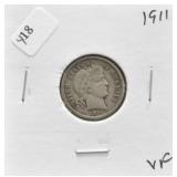 1911 BARBER DIME VF
