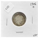 1906 O BARBER DIME VG