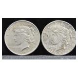 TWO PEACE DOLLARS