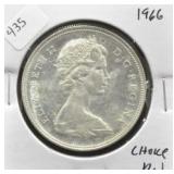 1966 CANADA SILVER DOLLAR CHOICE BU