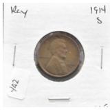 1914 S LINCOLN CENT VF