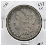 1893 CC MORGAN DOLLAR F